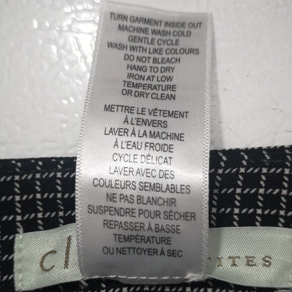 NWT Cleo Petites Ladies Size 10P Black & White Checkered Hannah Wide Leg Pants - Picture 4 of 13